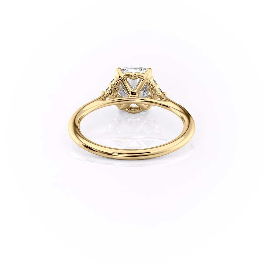 1 CT Elongated Cushion Cut Cluster Engagement Ring - Moissanite Diamond