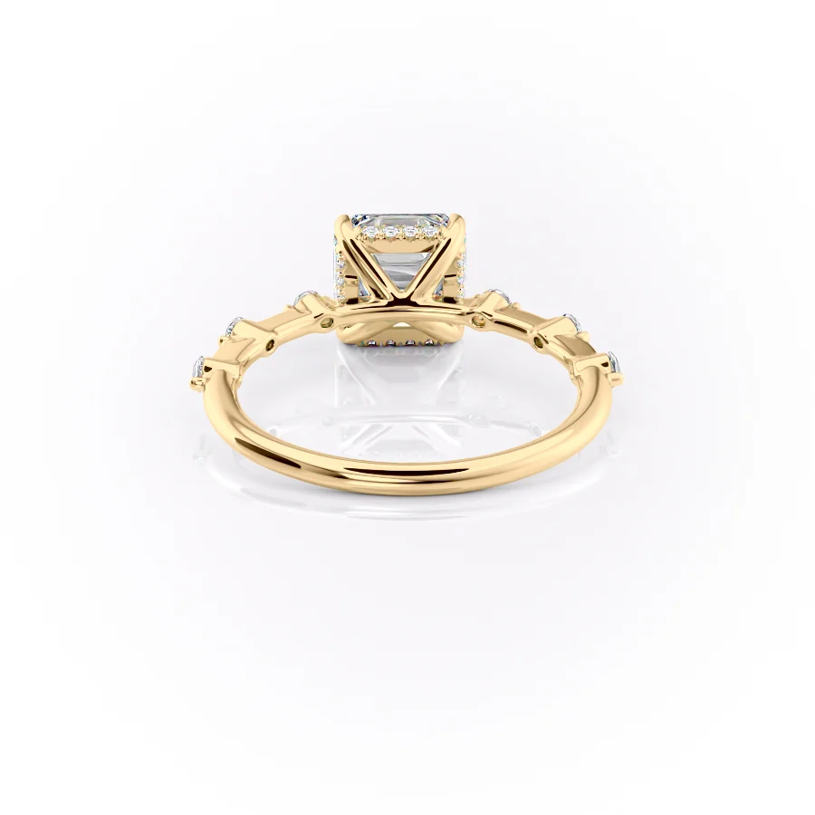 2 CT Asscher Cut Petite Pave Engagement Ring - Moissanite Diamond