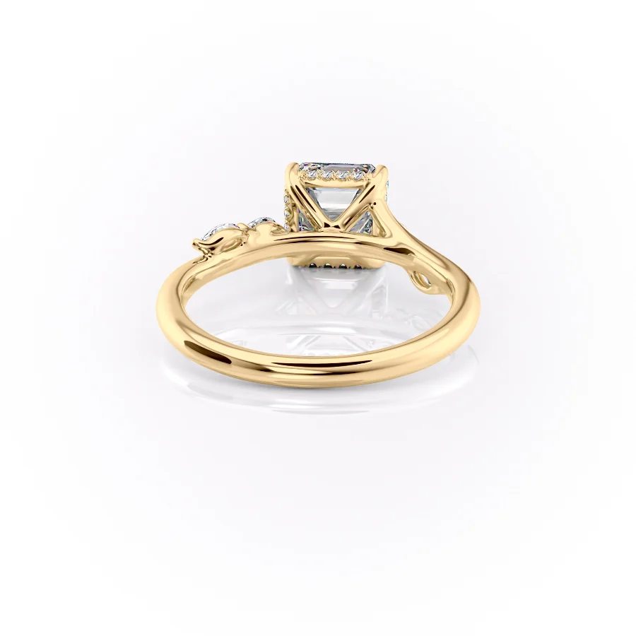 2 CT Asscher Cut Sweeping Engagement Ring - Moissanite Diamond