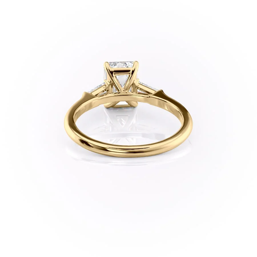 1 CT Emerald Cut Trilogy Engagement Ring - Moissanite Diamond