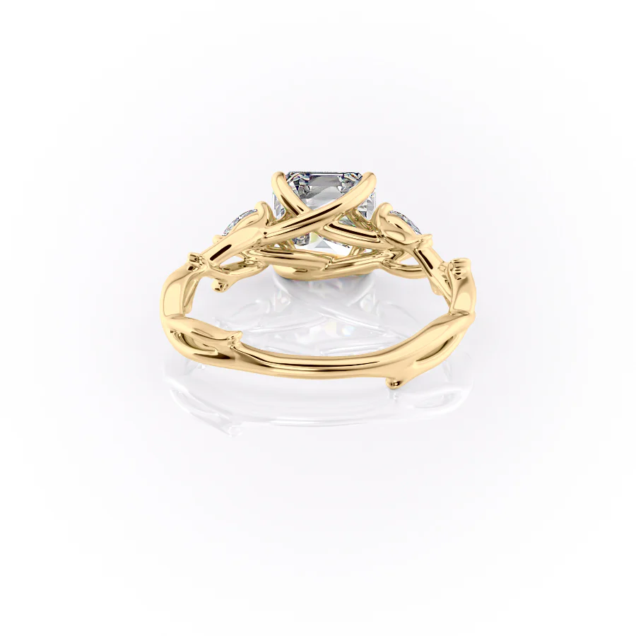 2 CT Asscher Cut Nature Inspired Engagement Ring - Moissanite Diamond