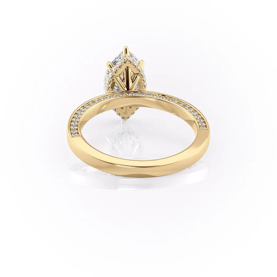 2 CT Marquise Cut Hidden Pave Engagement Ring - Moissanite Diamond