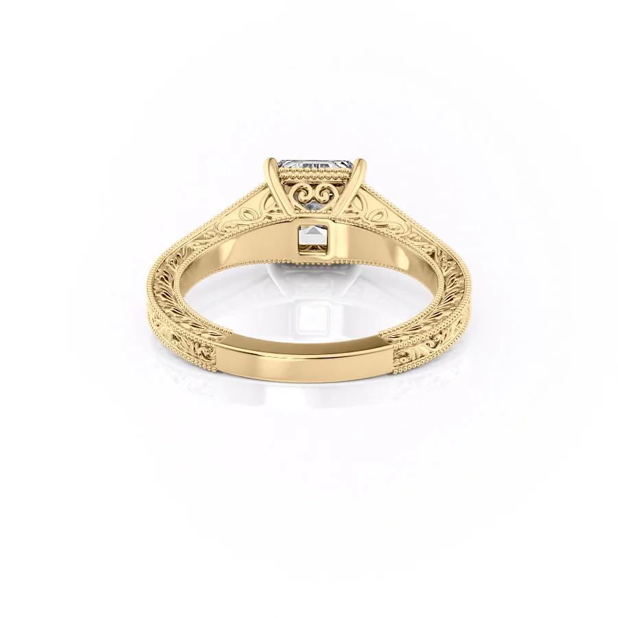 2 CT Asscher Cut Vintage Engagement Ring - Moissanite Diamond