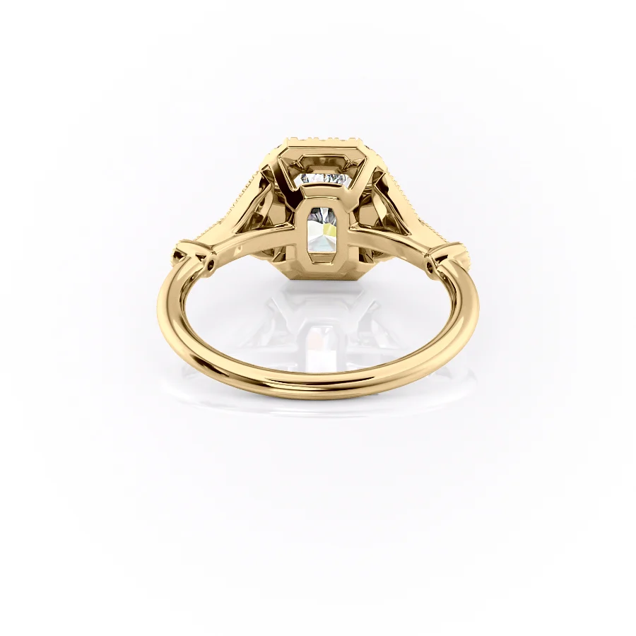 1 CT Radiant Cut Halo Vintage Engagement Ring - Moissanite Diamond