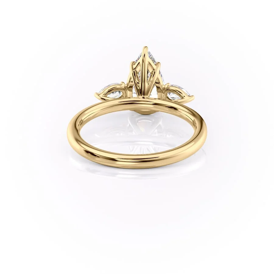 2 CT Pear Cut Three Stone Engagement Ring - Moissanite Diamond