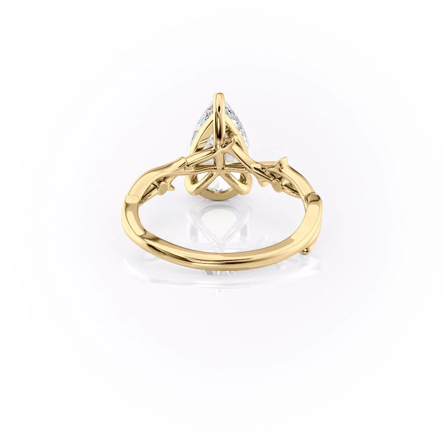 2 CT Pear Cut Nature Inspired Engagement Ring - Moissanite Diamond