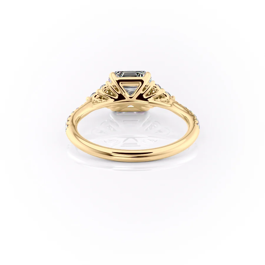 2 CT Asscher Cut Cluster Engagement Ring - Moissanite Diamond