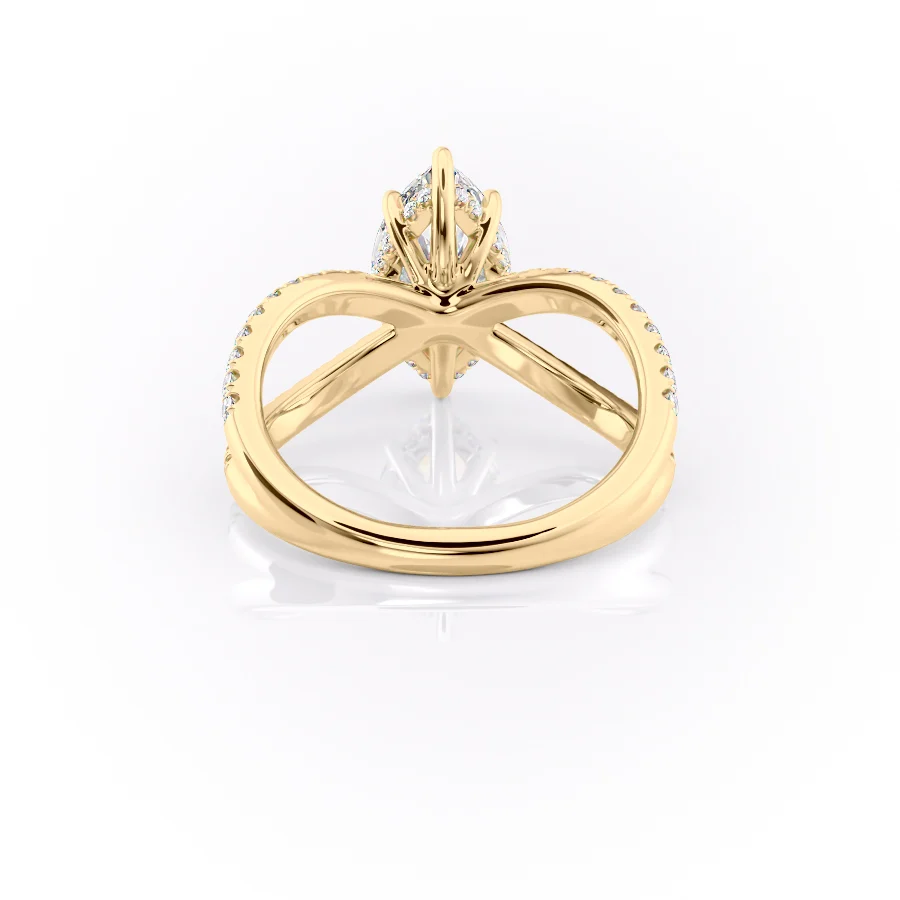 2 CT Marquise Cut Split Shank Engagement Ring - Moissanite Diamond