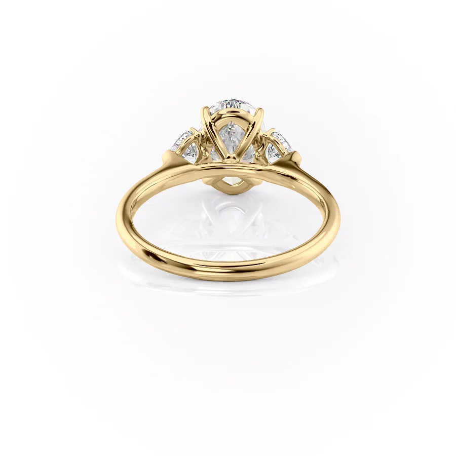 2 CT Oval Cut Three Stone Engagement Ring - Moissanite Diamond