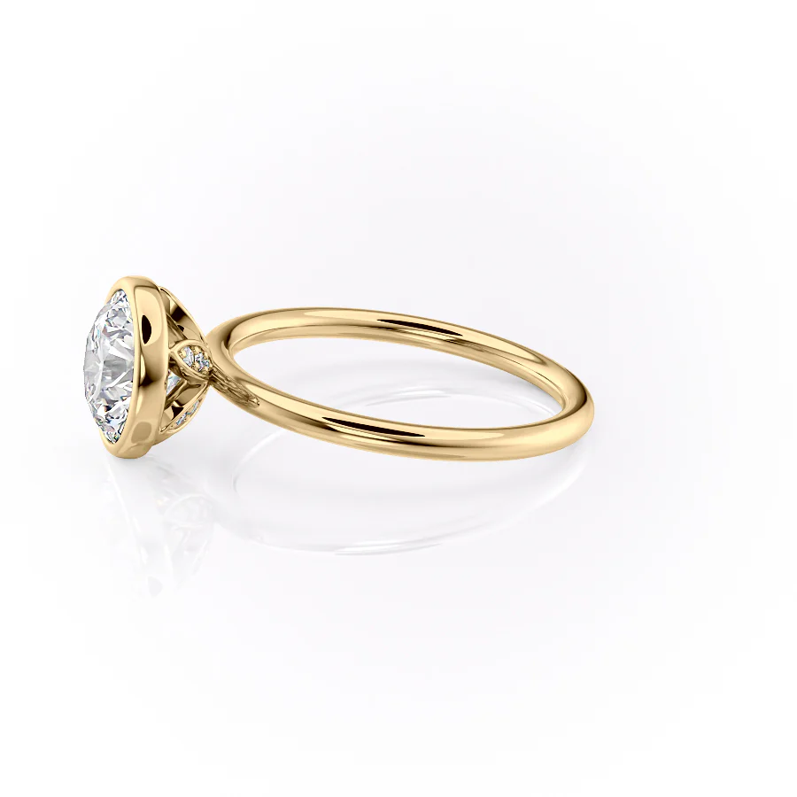 3 CT Round Cut Bezel Engagement Ring - Lab Grown Diamond
