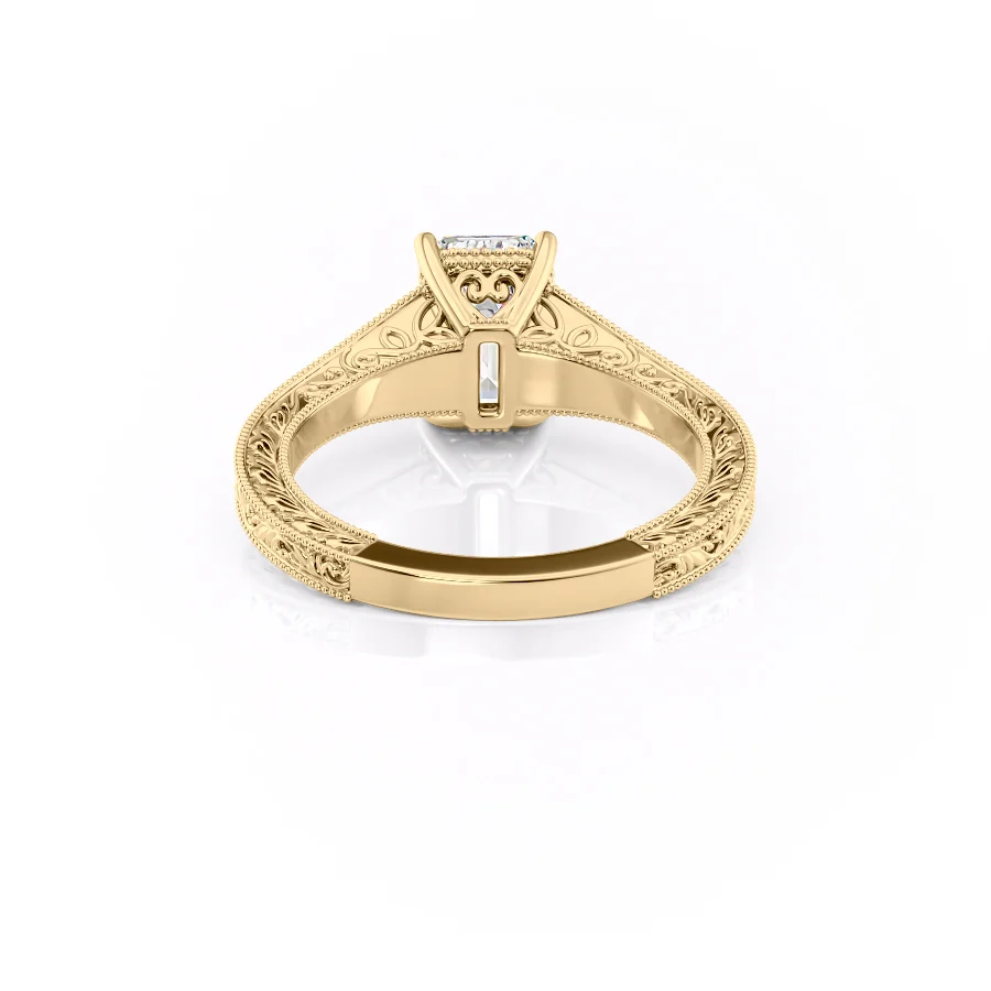 2 CT Emerald Cut Vintage Engagement Ring - Moissanite Diamond