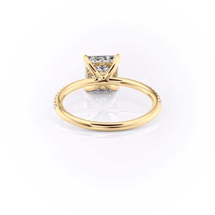 2 CT Princess Cut Pave Engagement Ring - Moissanite Diamond