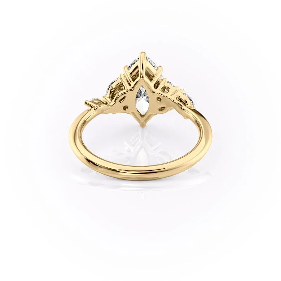 2 CT Marquise Cut Cluster Engagement Ring - Moissanite Diamond