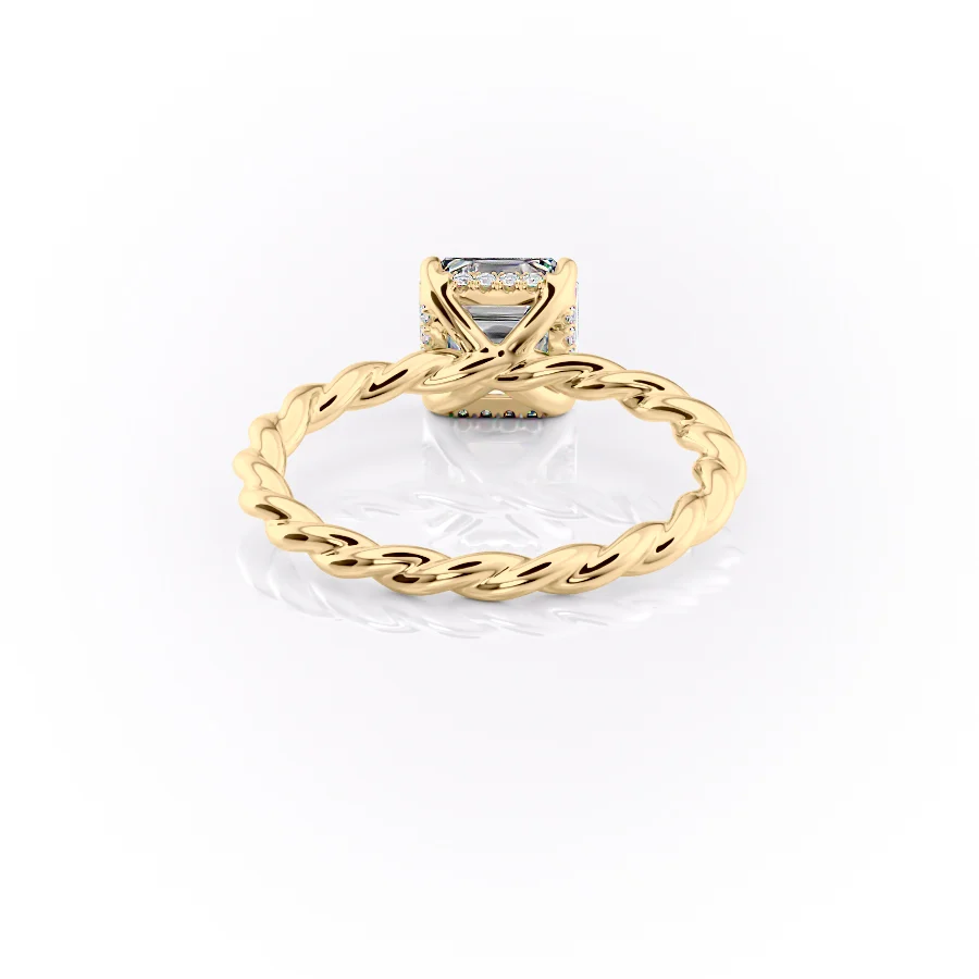 2 CT Asscher Cut Thread Engagement Ring - Moissanite Diamond