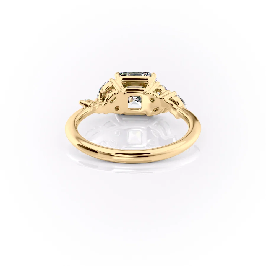 2 CT Asscher Cut Cluster Engagement Ring - Moissanite Diamond