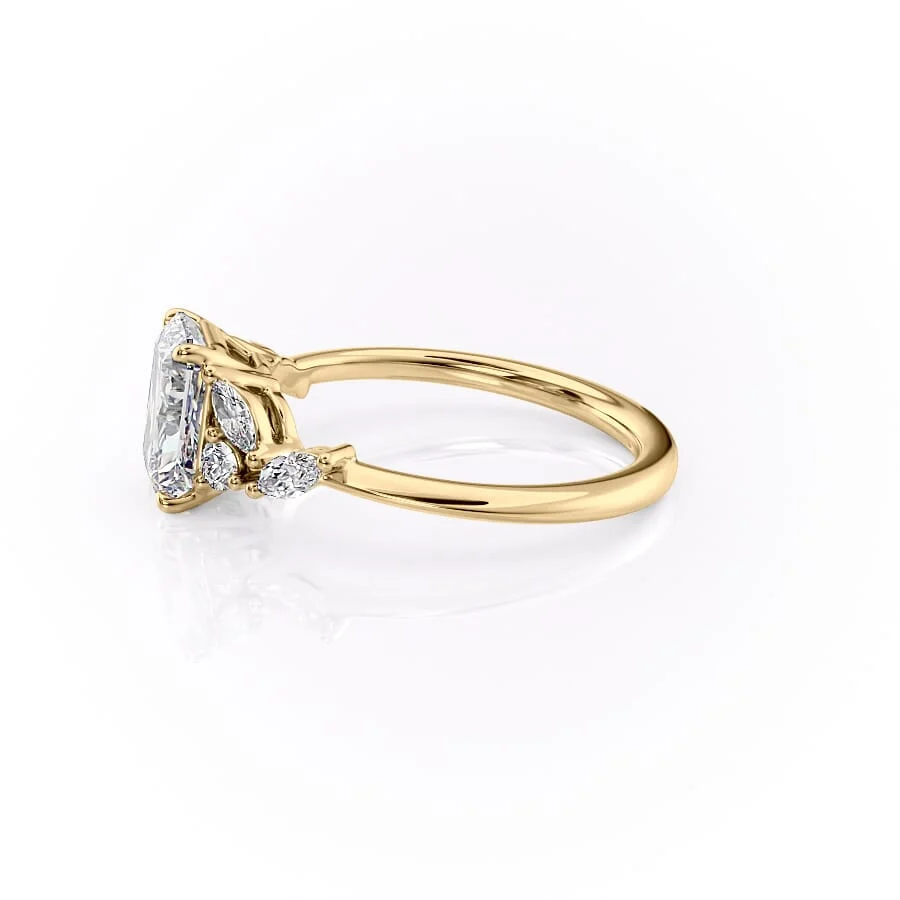 2 CT Radiant Cut Cluster Engagement Ring - Moissanite Diamond