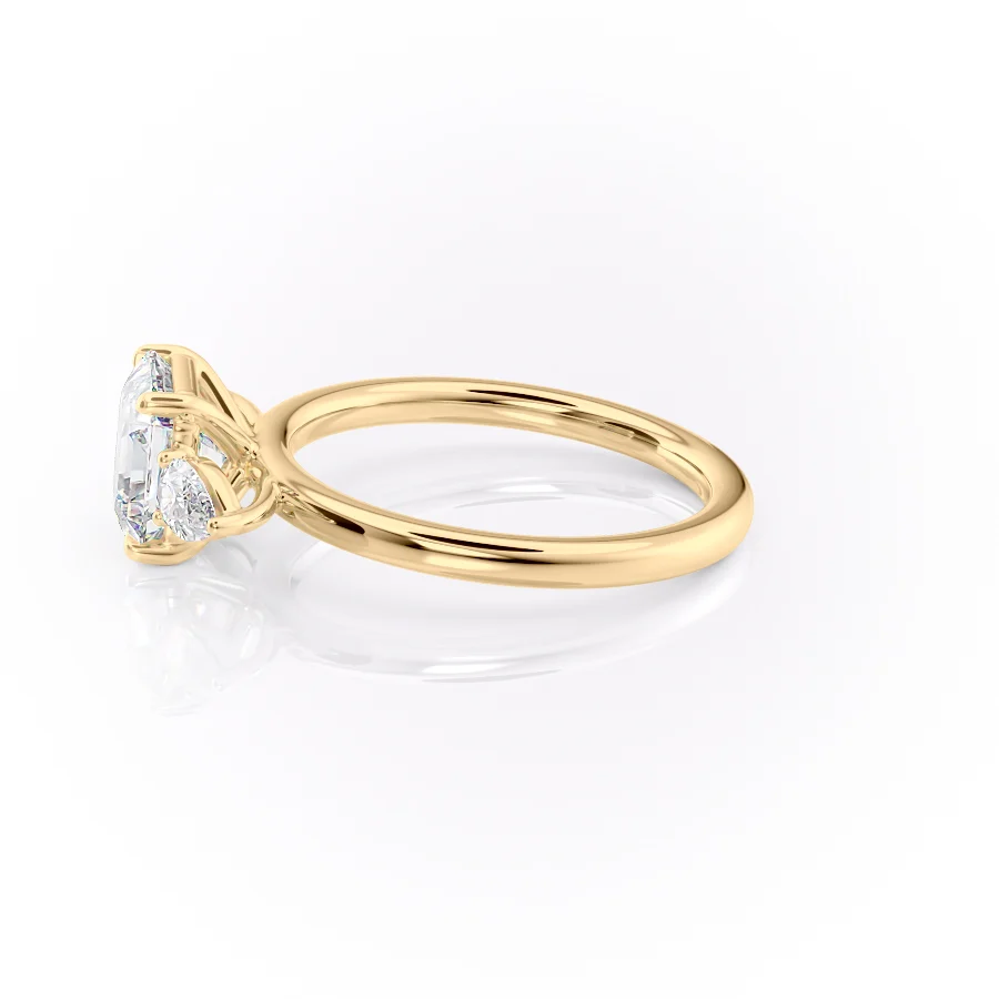 2 CT Asscher Cut Three Stone  Engagement Ring - Moissanite Diamond