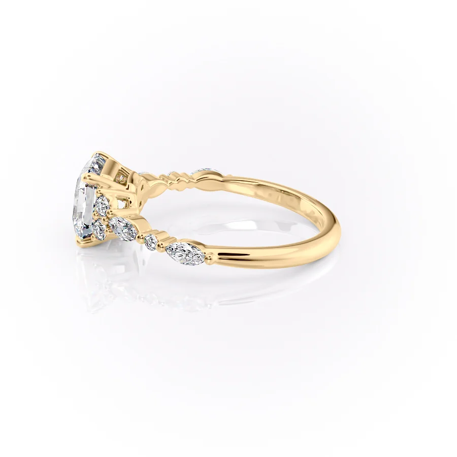 2 CT Asscher Cut Cluster Engagement Ring - Moissanite Diamond