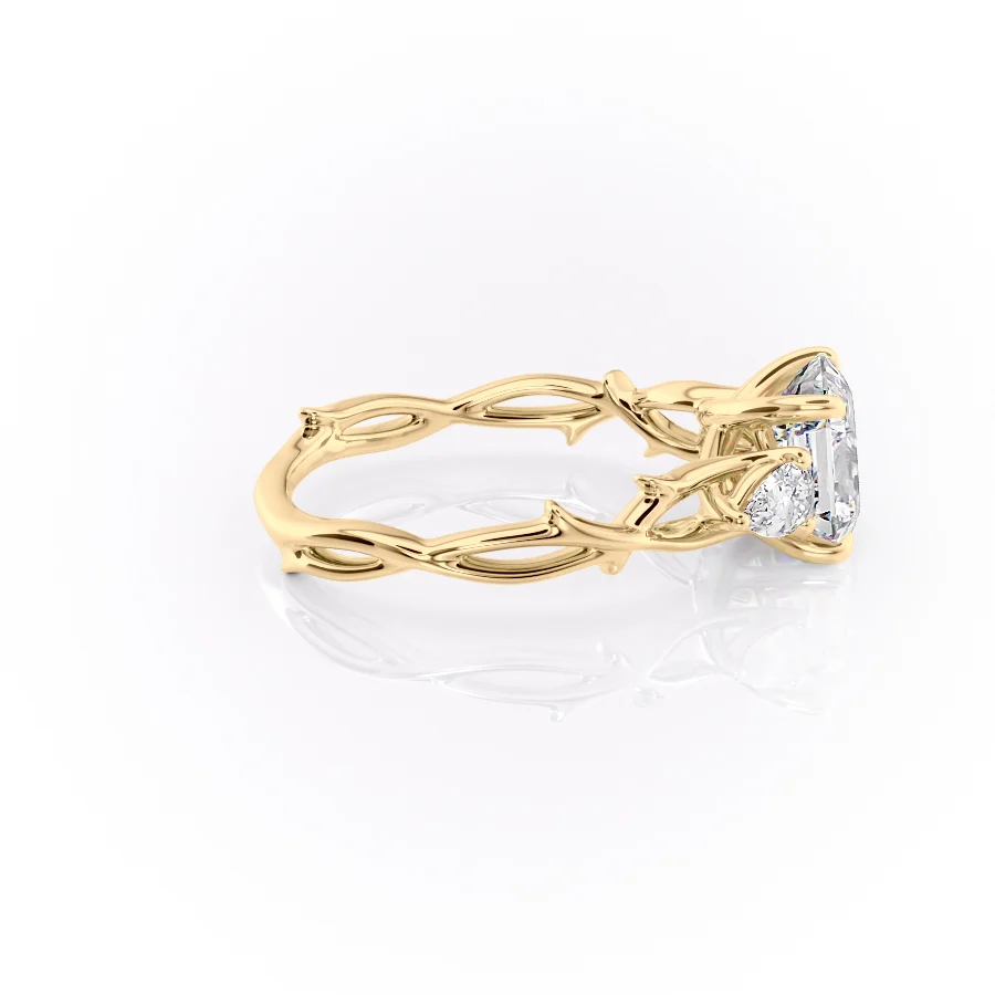 2 CT Asscher Cut Nature Inspired Engagement Ring - Moissanite Diamond