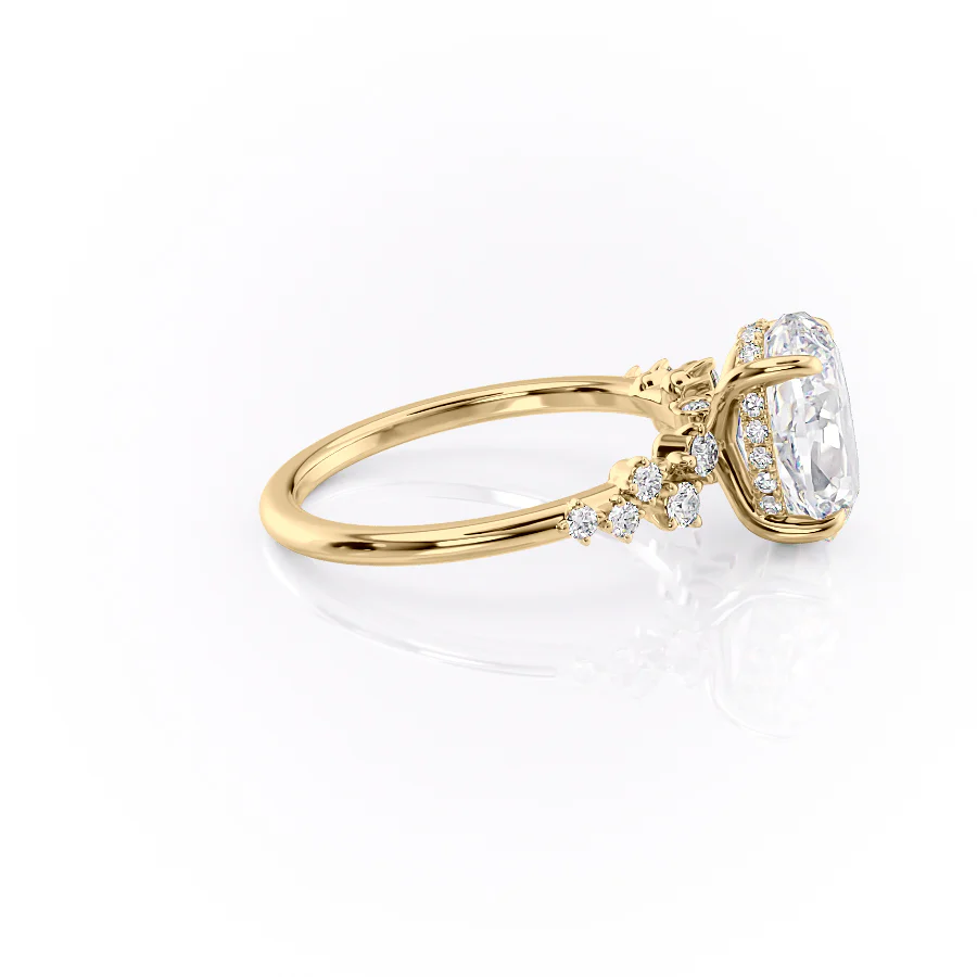 2 CT Oval Cut Cluster Engagement Ring - Moissanite Diamond