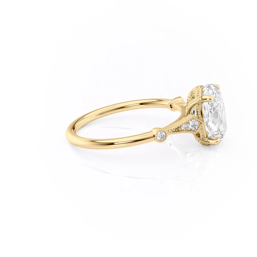 2 CT Oval Cut Milgrain Engagement Ring - Moissanite Diamond