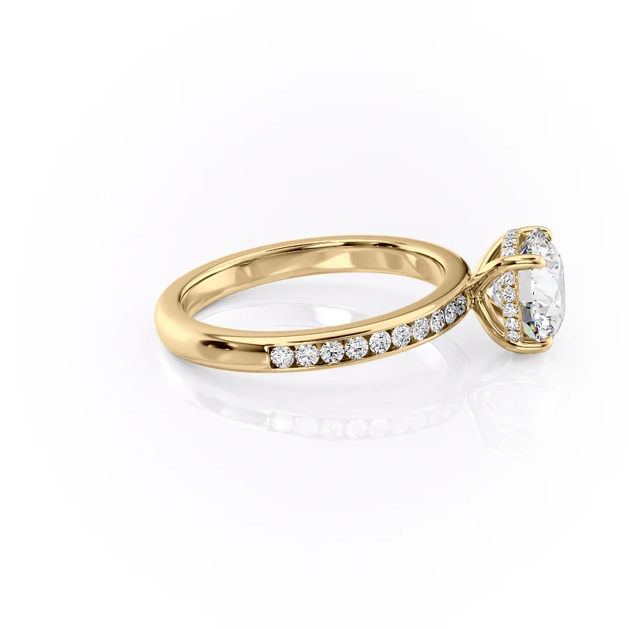 2 CT Round Cut Pave Hidden Halo Engagement Ring - Moissanite Diamond
