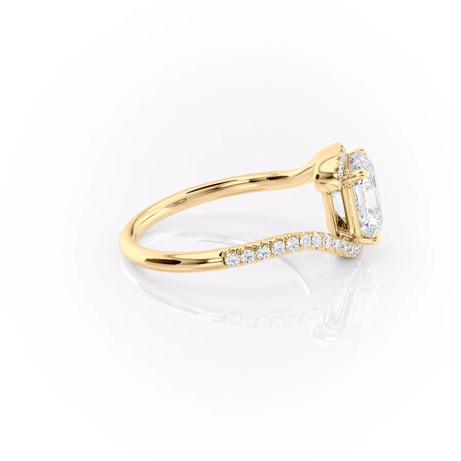 2 CT Asscher Cut Bypass Engagement Ring - Moissanite Diamond