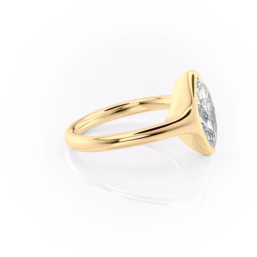 2 CT Marquise Cut Signet Engagement Ring - Moissanite Diamond