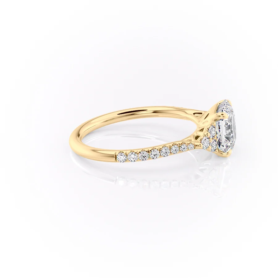 2 CT Asscher Cut Cluster Engagement Ring - Moissanite Diamond