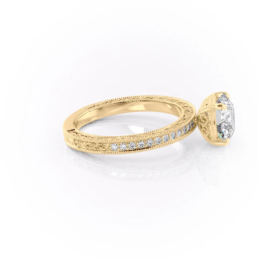 2 CT Round Cut Vintage Engagement Ring - Moissanite Diamond
