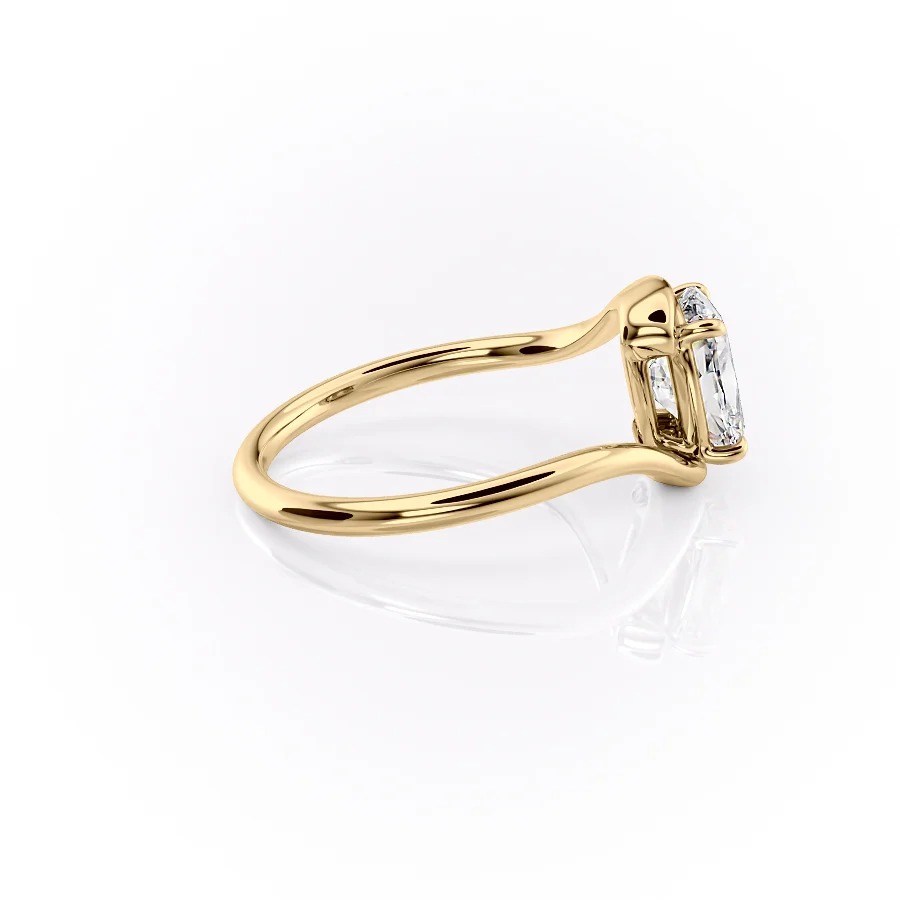 1 CT Elongated Cushion Cut Bypass Engagement Ring - Moissanite Diamond
