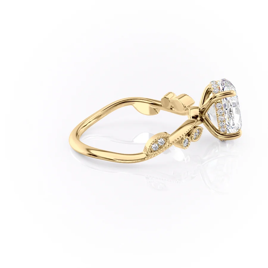 2 CT Oval Cut Mligrain Engagement Ring - Moissanite Diamond