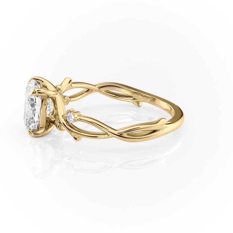 2 CT Elongated Cushion Cut Nature Inspired Engagement Ring - Moissanite Diamond
