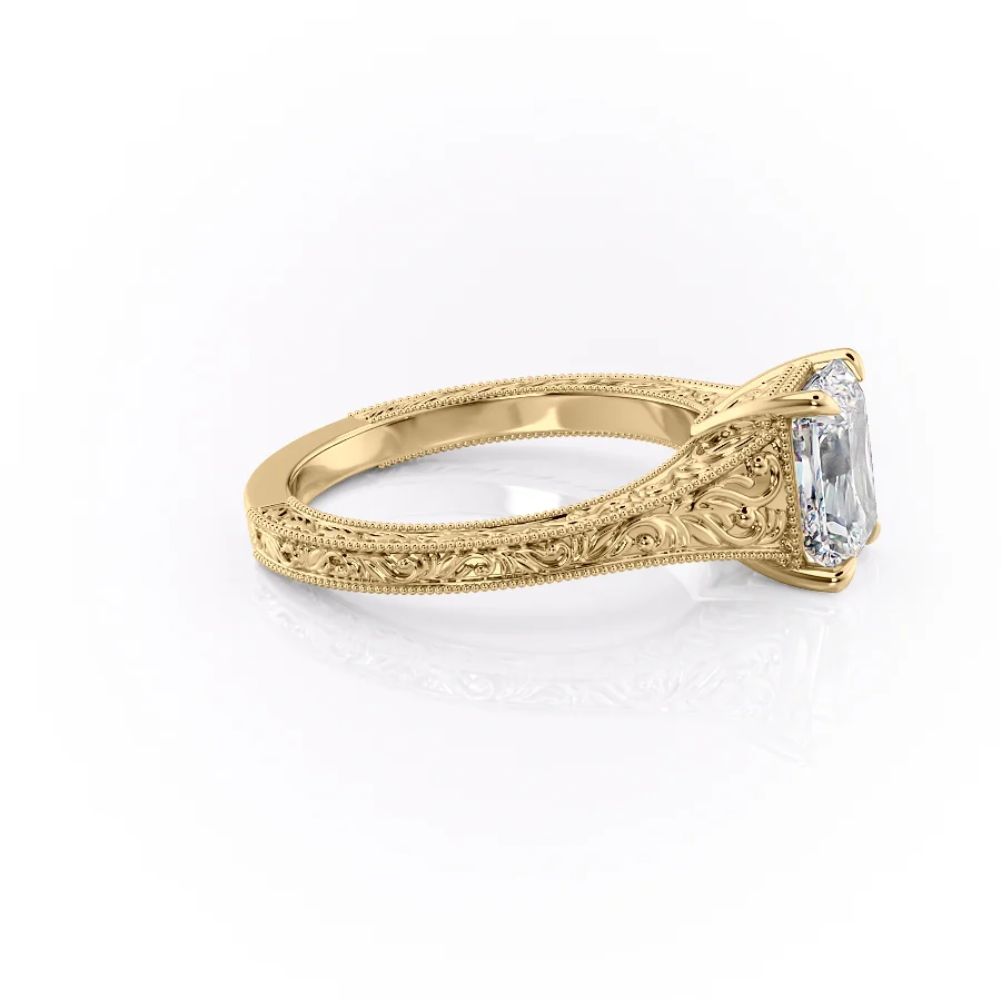 2 CT Radiant Cut Vintage Engagement Ring - Moissanite Diamond