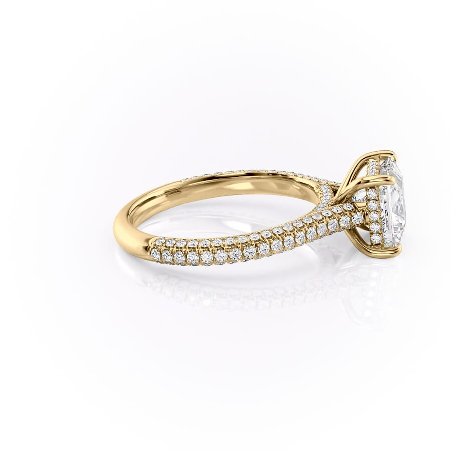 2 CT Princess Cut Three Side Pave Engagement Ring - Moissanite Diamond