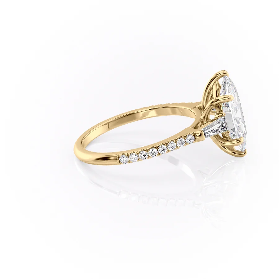 2 CT Marquise Cut Three Stone Pave Engagement Ring - Moissanite Diamond
