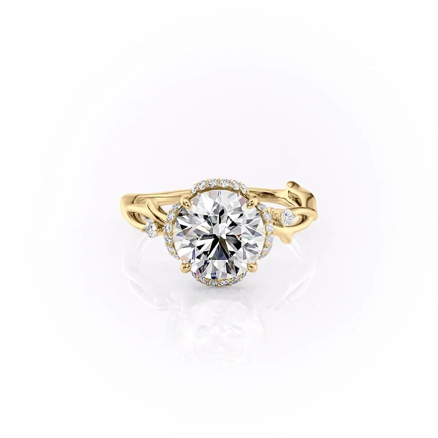 2 CT Round Cut Halo Engagement Ring - Moissanite Diamond