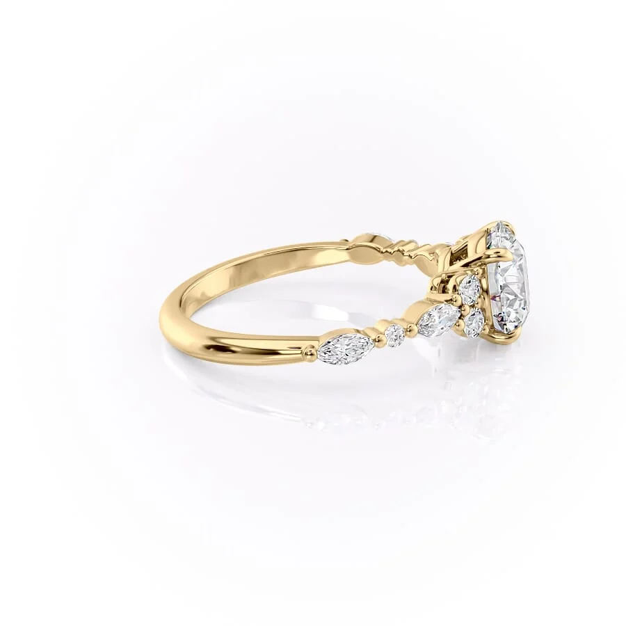2 CT Round Cut Cluster Engagement Ring - Moissanite Diamond