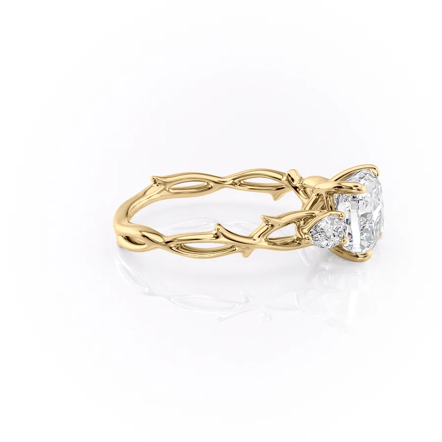 2 CT Cushion Cut Nature Inspired Engagement Ring - Moissanite Diamond