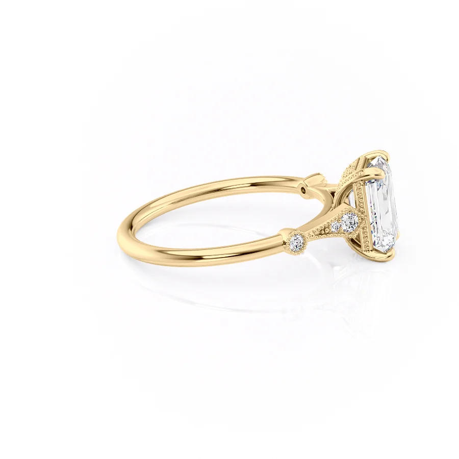 1 CT Emerald Cut Vintage Engagement Ring - Moissanite Diamond
