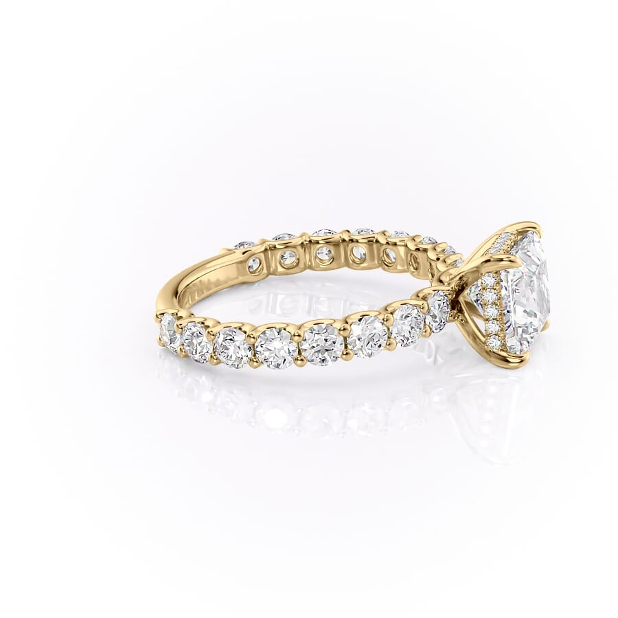 2 CT Princess Cut Pave Engagement Ring - Moissanite Diamond
