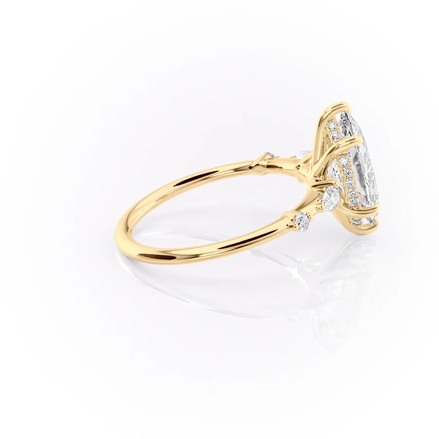 2 CT Marquise Cut Petite Pave Engagement Ring - Moissanite Diamond