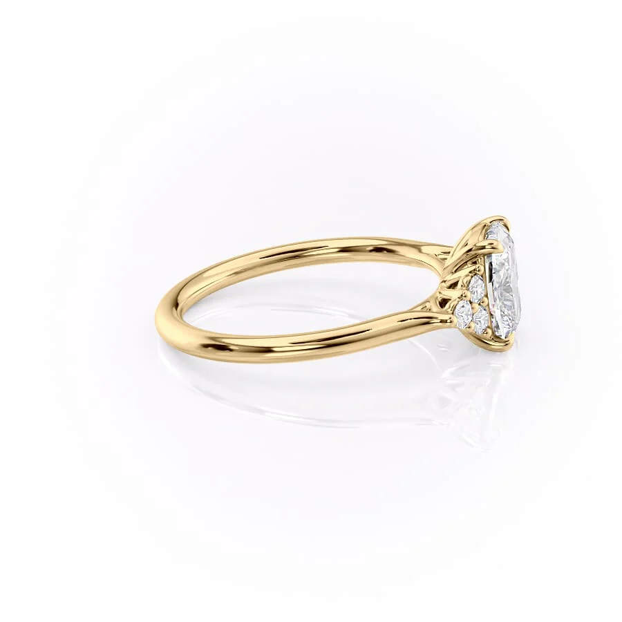 1 CT Elongated Cushion Cut Cluster Engagement Ring - Moissanite Diamond