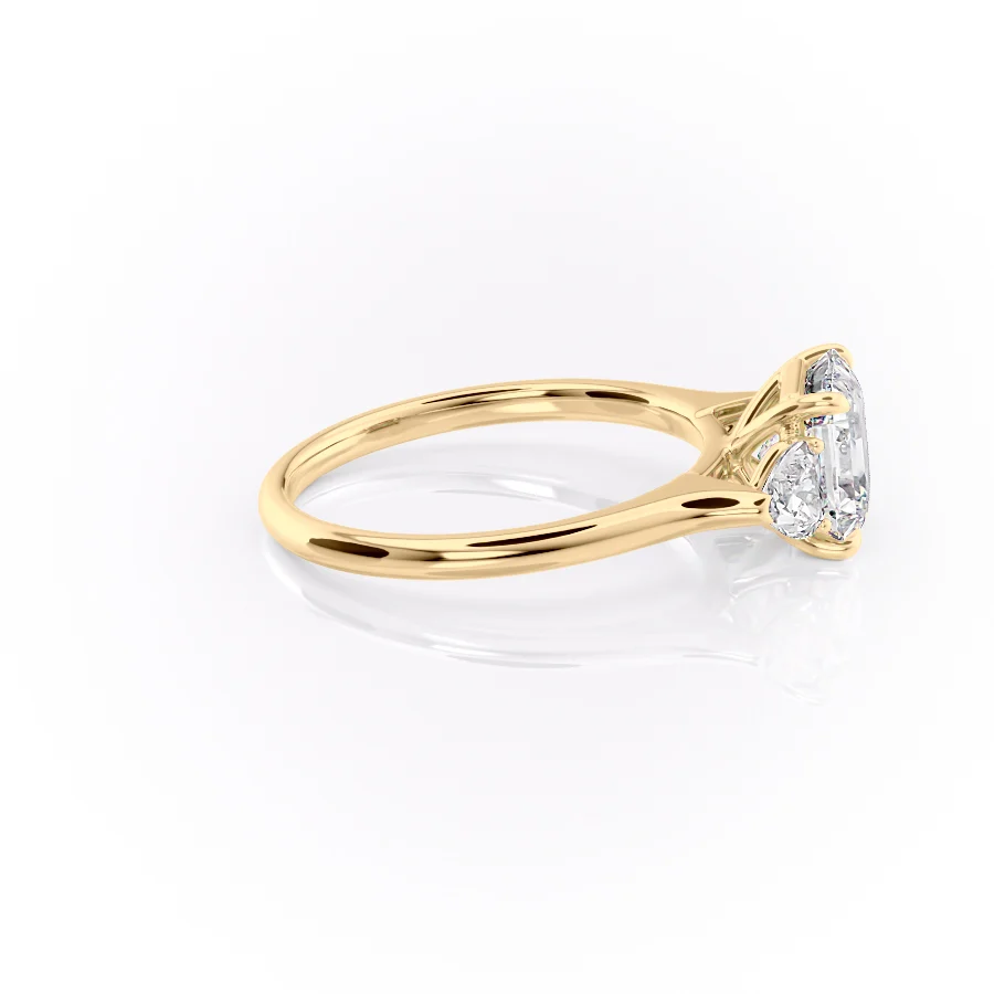 2 CT Asscher Cut Three Stone Engagement Ring - Moissanite Diamond