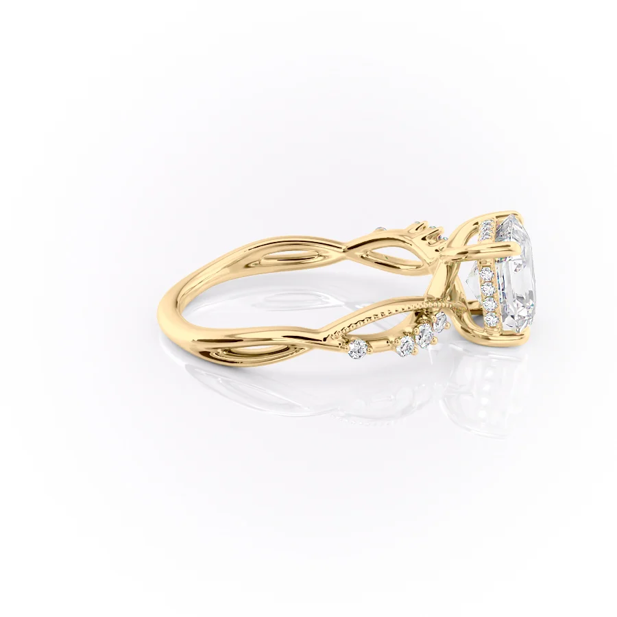 2 CT Asscher Cut Infinity Hidden Halo Engagement Ring - Moissanite Diamond