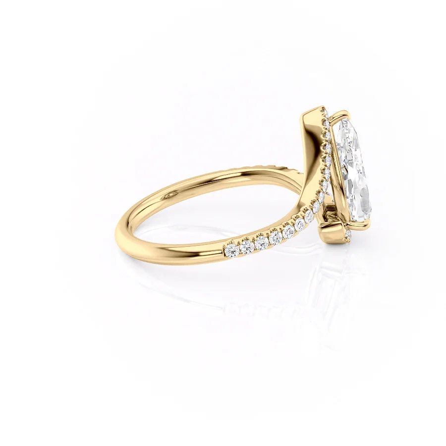 2 CT Pear Cut Bypass Engagement Ring - Moissanite Diamond