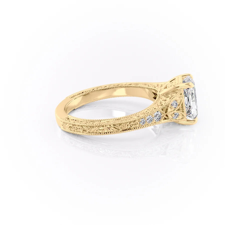 1 CT Radiant Cut Vintage Engagement Ring - Moissanite Diamond