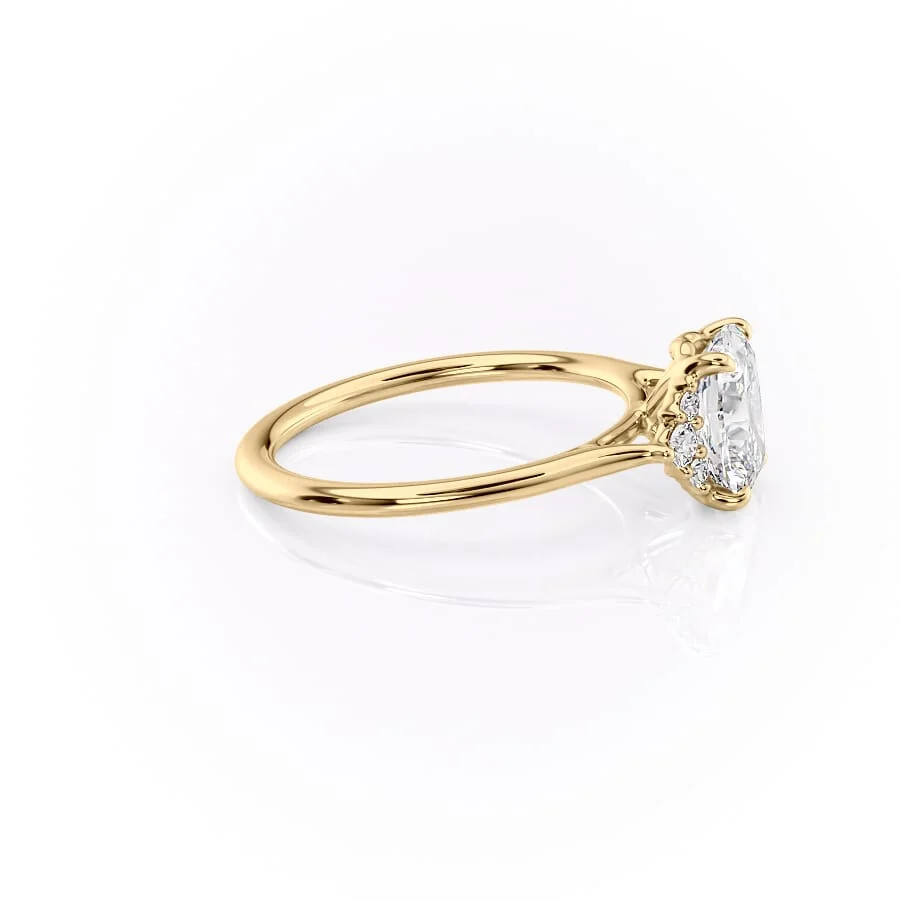 1 CT Elongated Cushion Cut Cluster Engagement Ring - Moissanite Diamond