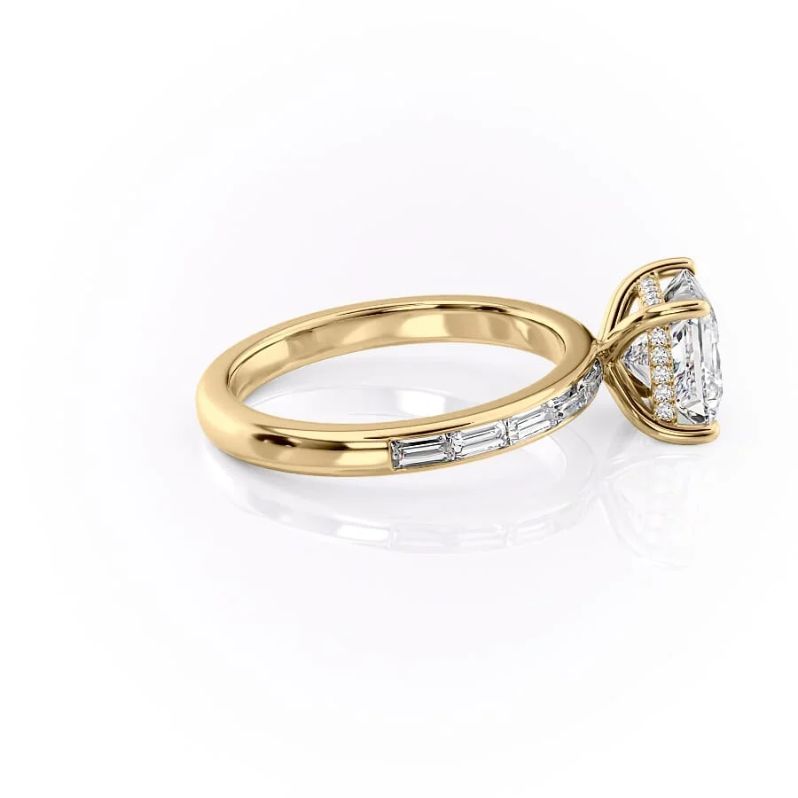 2 CT Princess Cut Pave Engagement Ring - Moissanite Diamond