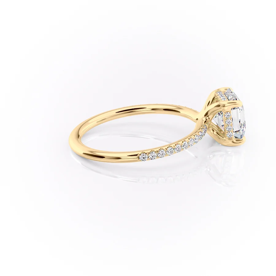 2 CT Asscher Cut Pave Engagement Ring - Moissanite Diamond